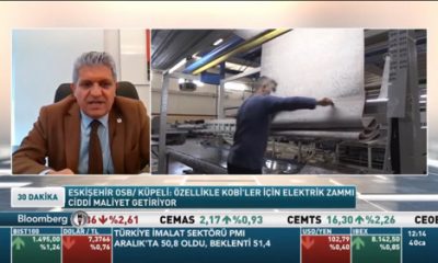 Eskişehir OSB Başkanı Küpeli, Bloomberg TV’de Elektrik ve Doğalgaz Zammını Değerlendirdi
