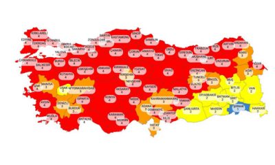 Yeni Haritada Çoğu İl Kırmızı!