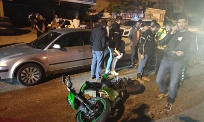 Araç Duran Motosiklete Çarptı