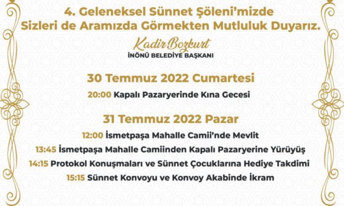 İnönü, 4. Gelenek Sünnet Şölenine Hazır