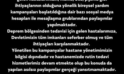 ŞEHİR HASTANESİ SAHTE SOSYAL MEDYA PAYLAŞIMLARINA İTİBAR EDİLMEMELİDİR