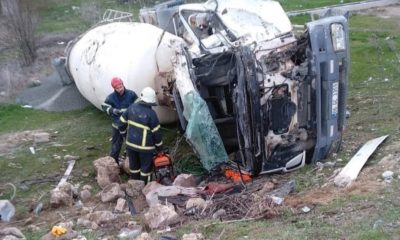 Kütahya’da beton mikseri devrildi: 1 yaralı