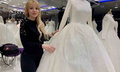 (ÖZEL) Gelinlikçilerde düğün sezonu yoğunluğu başladı