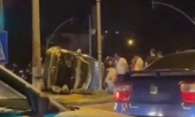 Yol kamerasına yansıyan kazada 1’i ağır 6 kişi yaralandı(Video Haber)