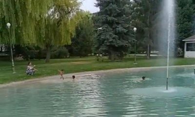 Çocukların süs havuzundaki tehlikeli oyunu(Video Haber)