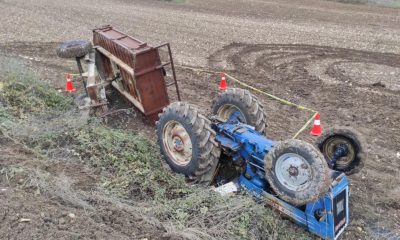 Kontrolden çıkan traktör devrildi: 1 ölü, 1 yaralı