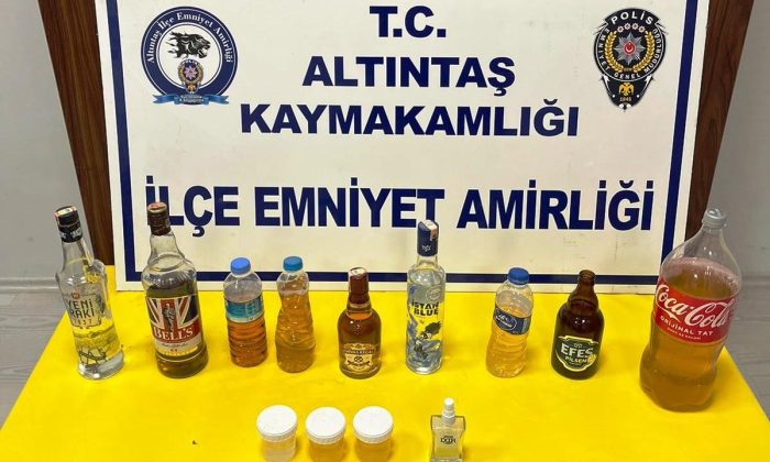 Altıntaş’ta sahte alkol operasyonu