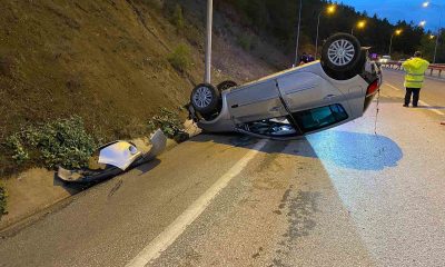 Bilecik’te takla atan otomobil sürücüsü yaralandı