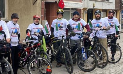 Filistin’e destek için 41 saat pedal çevirdiler