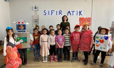 Bu okulda atık malzemeler değerlendiriliyor