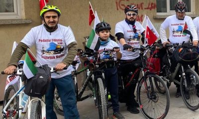 Filistin’e destek için 41 saat pedal çevirdiler