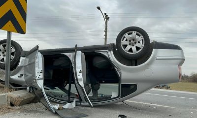 Patpat ile çarpışan otomobilde 3 kişi yaralandı
