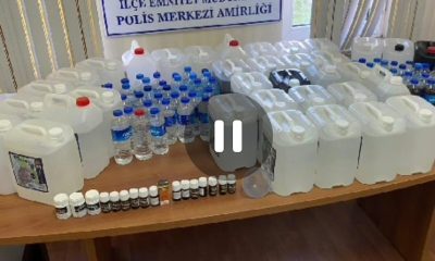 Kaçak alkol operasyonu polis kamerasında