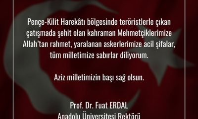 Rektör Erdal’dan taziye mesajı