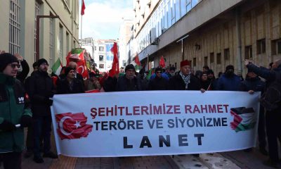 Eskişehir’de Pençe Kilit Harekâtında şehit olan askerler ve Gazze için yürüyüş