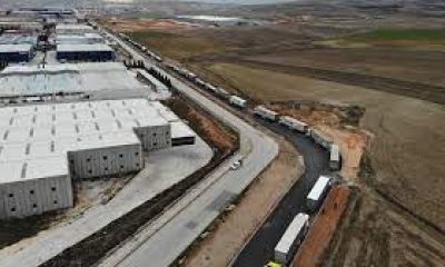 Eskişehir OSB’de kilometrelerce uzayan tır kuyruğu