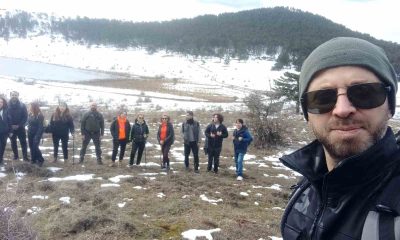 Karlar altında 14 kilometrelik yürüyüş