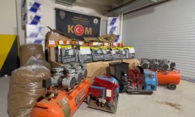 Kaçak tütün operasyonunda çok miktarda malzeme ele geçirildi