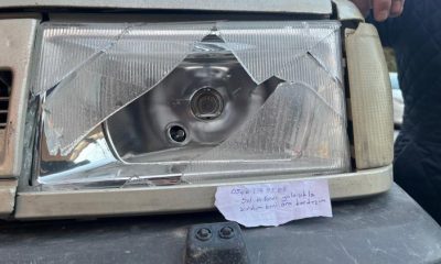 Kaza yapan sürücüden “Sol ön farını yanlışlıkla kırdım. Beni ara kardeşim” notu