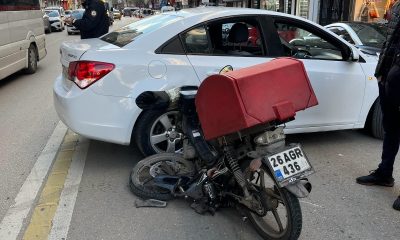 Otomobile çarparak ikiye bölünen motosikletin sürücüsü yaralandı