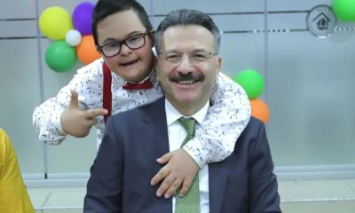 Vali Hüseyin Aksoy Down sendromlu çocuklar ve aileleriyle bir araya geldi