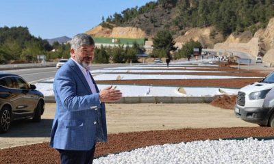 Ilıca girişinde peyzaj çalışmaları başladı