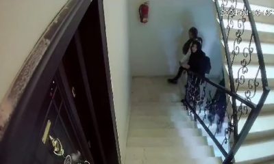 Hırsızlık amacıyla apartmana giren kadınlara güvenlik kamerası engel oldu