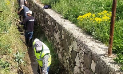 Hisarcık’ta sulama kanalı temizliği