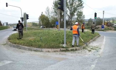 Hisarcık’ta yabani ot biçme çalışması