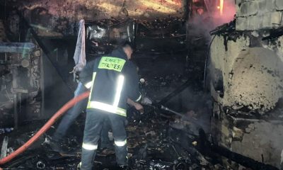 Emet’te depo ve fırın olarak kullanılan binada çıkan yangın korkuttu