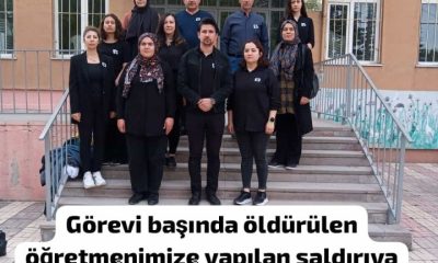 Öğrencisi tarafından öldürülen İbrahim Oktugan için siyah giyindiler
