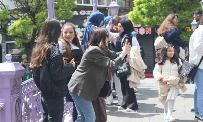 Porsuk Çayı’ndaki köprüde fotoğraf çekenler yoğunluk oluşturdu