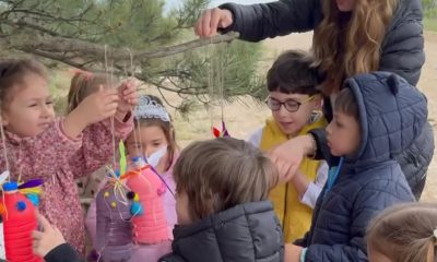 Minik öğrenciler kuşlar için yemlik hazırladılar