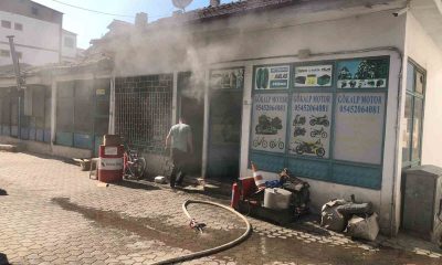 Osmaneli’nde motosiklet tamirhanesinde yangın paniği