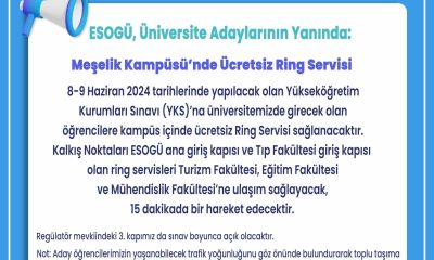 ESOGÜ’de YKS’ye girecek öğrenciler için ring servisi hizmeti