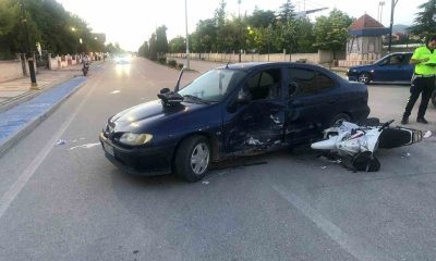 Motosikletin 15 yaşındaki sürücüsü trafik kazasında ağır yaralandı
