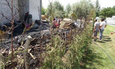 Kütahya’daki plastik fabrikası yangınında alevler metrelerce yükseldi