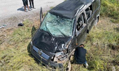 Şarampole devrilen minibüste 1 kişi öldü, 2 kişi yaralandı