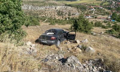 Bilecik’te otomobil şarampole devrildi: 1 yaralı