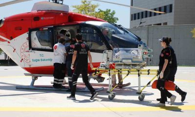 Solunum sıkıntısı çeken 4 buçuk aylık prematüre bebek helikopterle Eskişehir’e getirildi