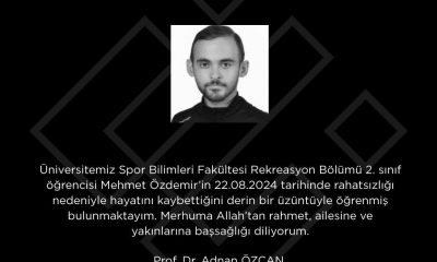 ESTÜ Rektörü Özcan’ın öğrencisi için taziye mesajı