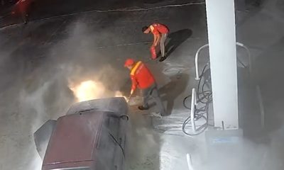 Faciadan Dönüldü,Eskişehir plakalı araç alevlerin içinde kaldı