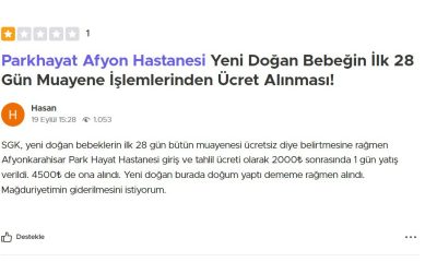 O Özel Hastaneyle ilgili ‘Yeni Doğan’ Şikayetleri
