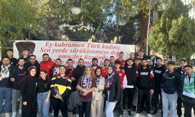 Bilecik’te taraftar gruplarından kadına ve çocuğa yönelik şiddete karşı karanfilli eylem