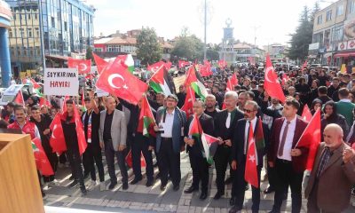 Şuhut’ta Gazze’ye destek için yürüdüler