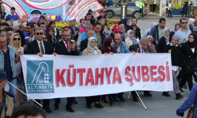 Kütahya’da görme engellilerden “farkındalık” yürüyüşü