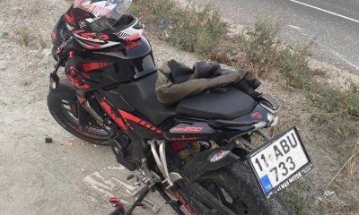 Devrilen motosikletin sürücüsü yaralandı