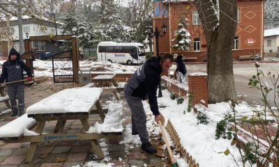 İnönü’de kar temizliği devam ediyor