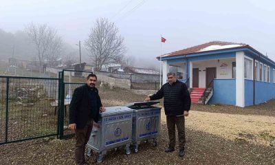 Bozüyük’te köylere çöp konteyneri dağıtıldı