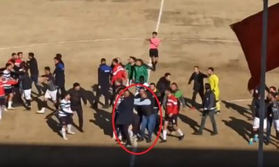 Amatör lig karşılaşmasında iki takım birbirine girdi, ortalık savaş alanına döndü